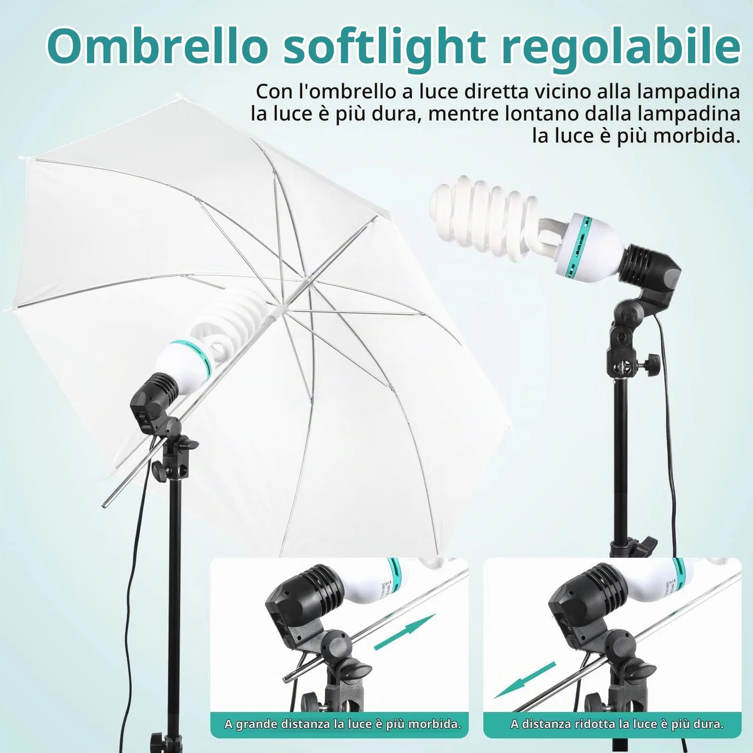 FGen kit studio fotografico softbox 2,6x3m 3 fondali