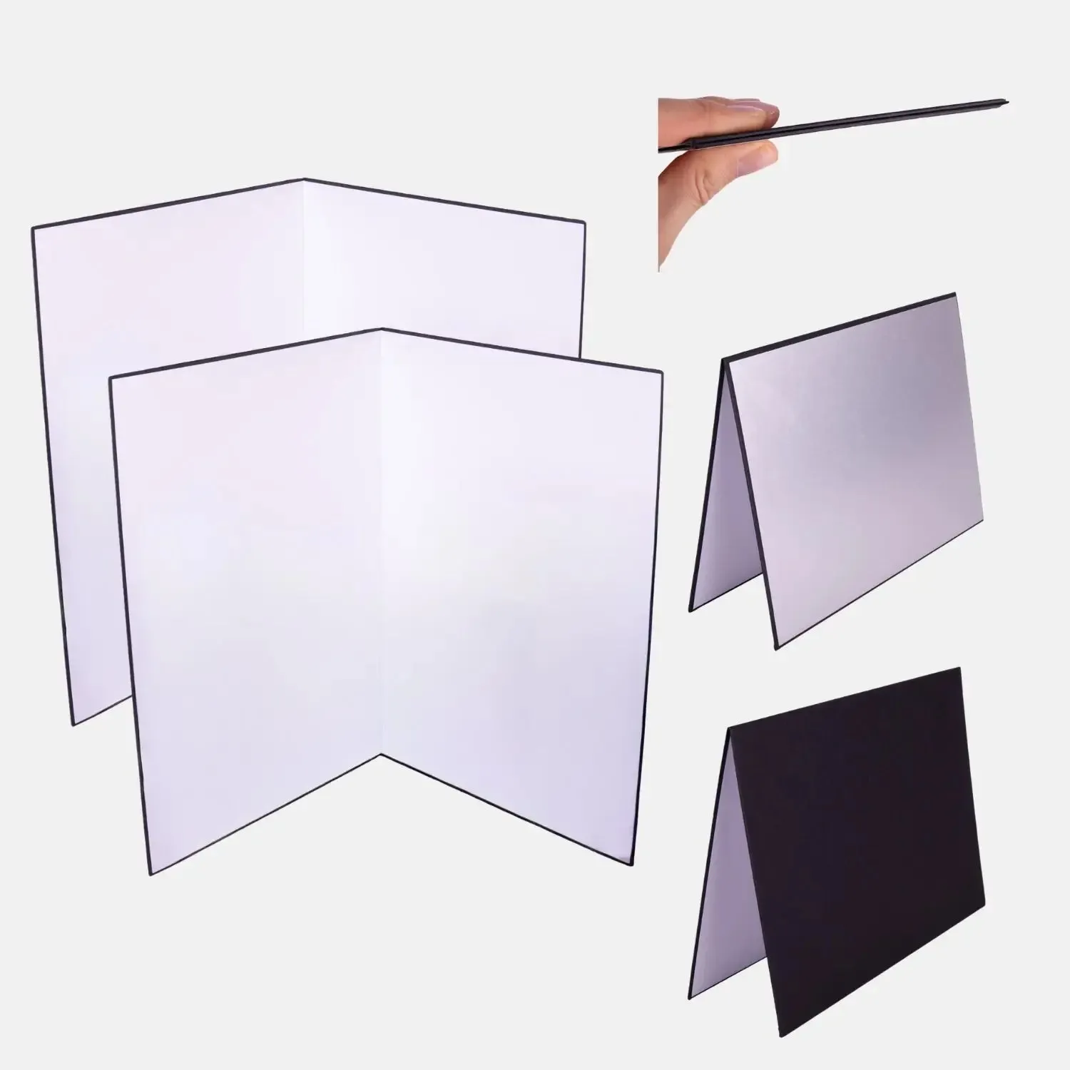 Lens-Aid V-Flat riflettore pieghevole A4 bianco nero silver