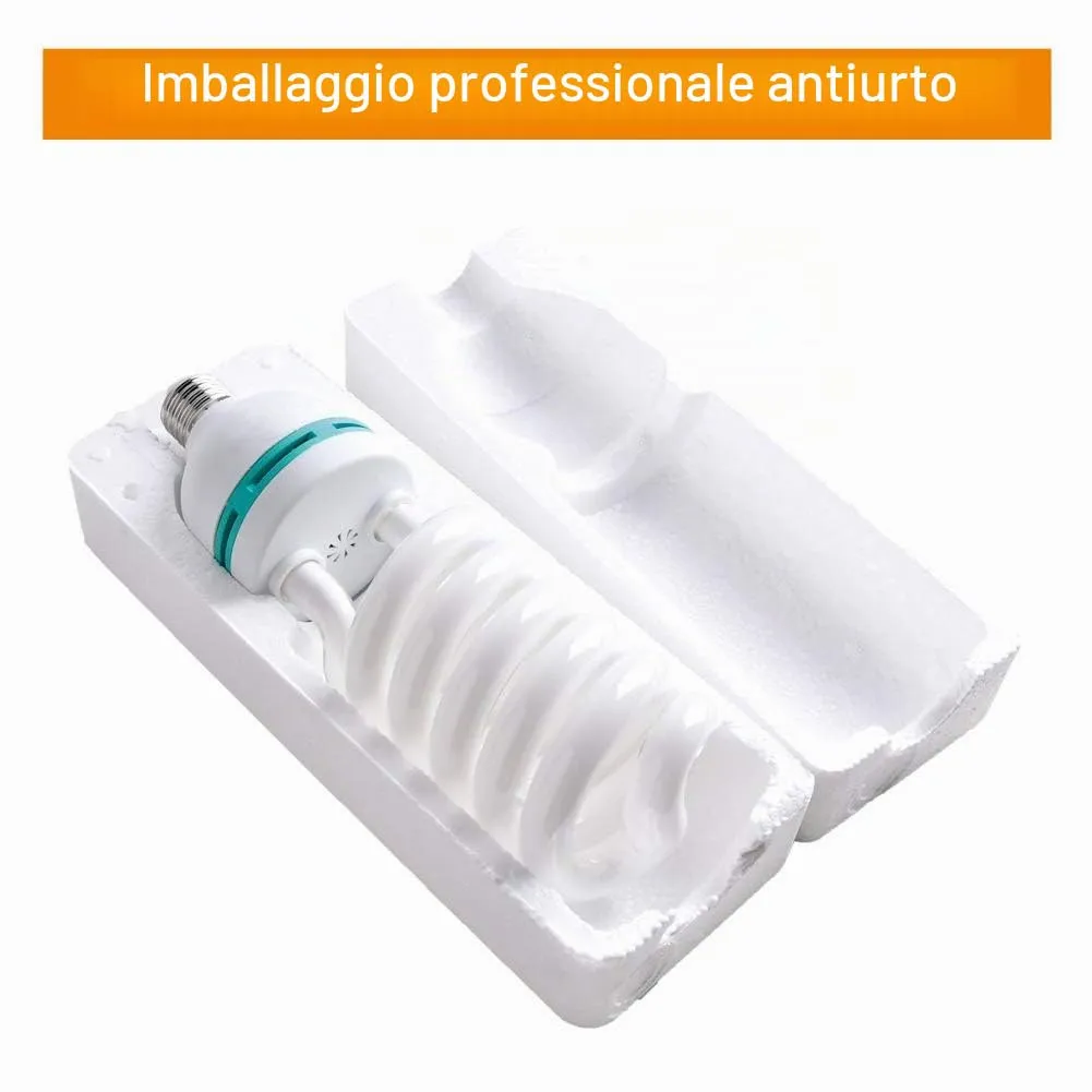 FGen CFL 135W lampadine studio E27 5500K 2 pezzi luce continua