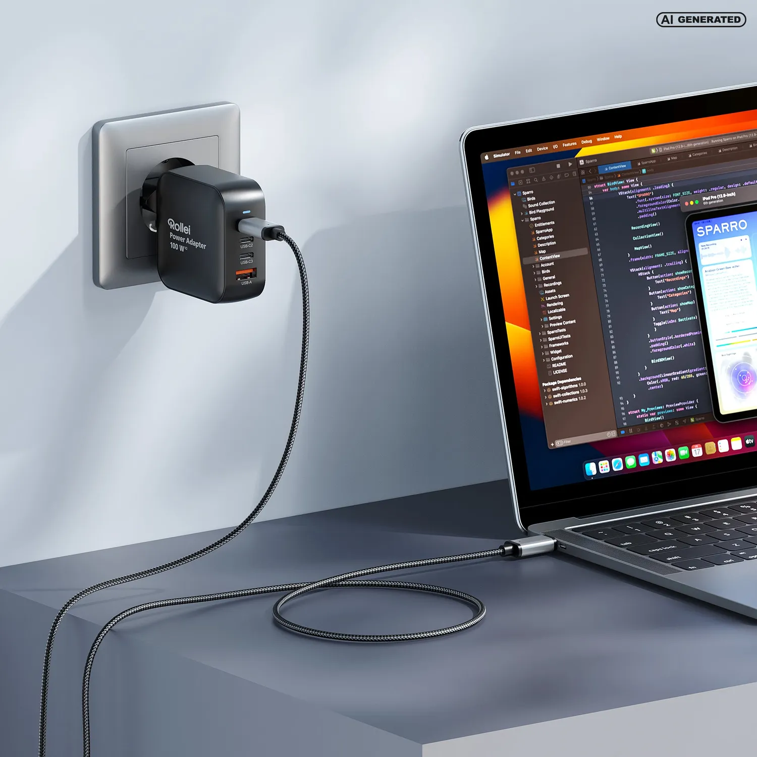 Rollei Energy caricatore 100W USB-C USB-A multiporta GaN