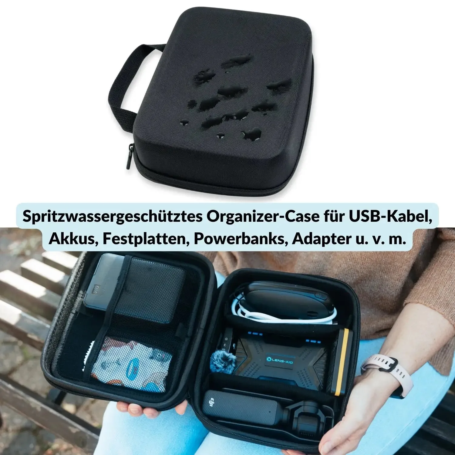 LENS-AID Tech Organizer Hardcase Custodia S 19,5x14 cm