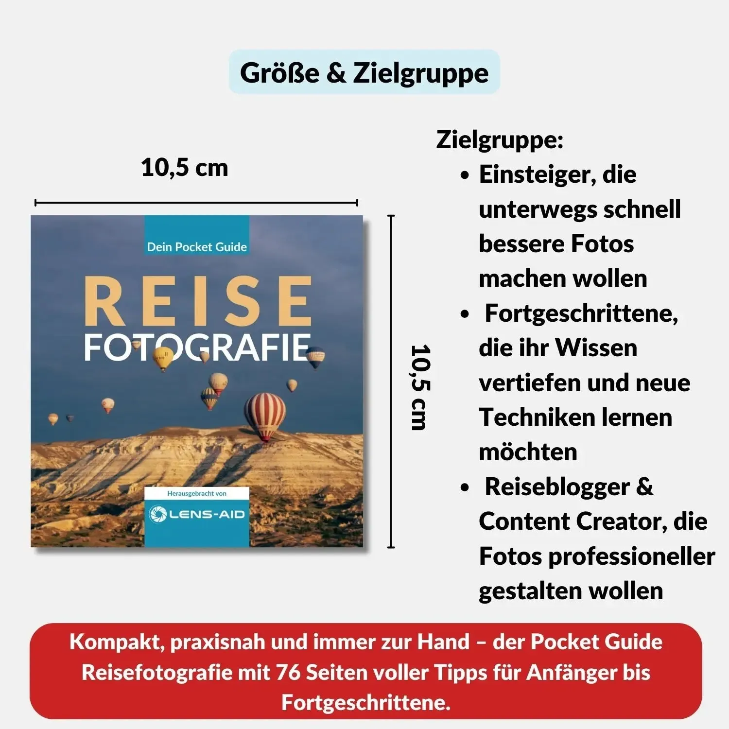 Lens-Aid Pocket Guide Travel Photography guida tascabile cartacea