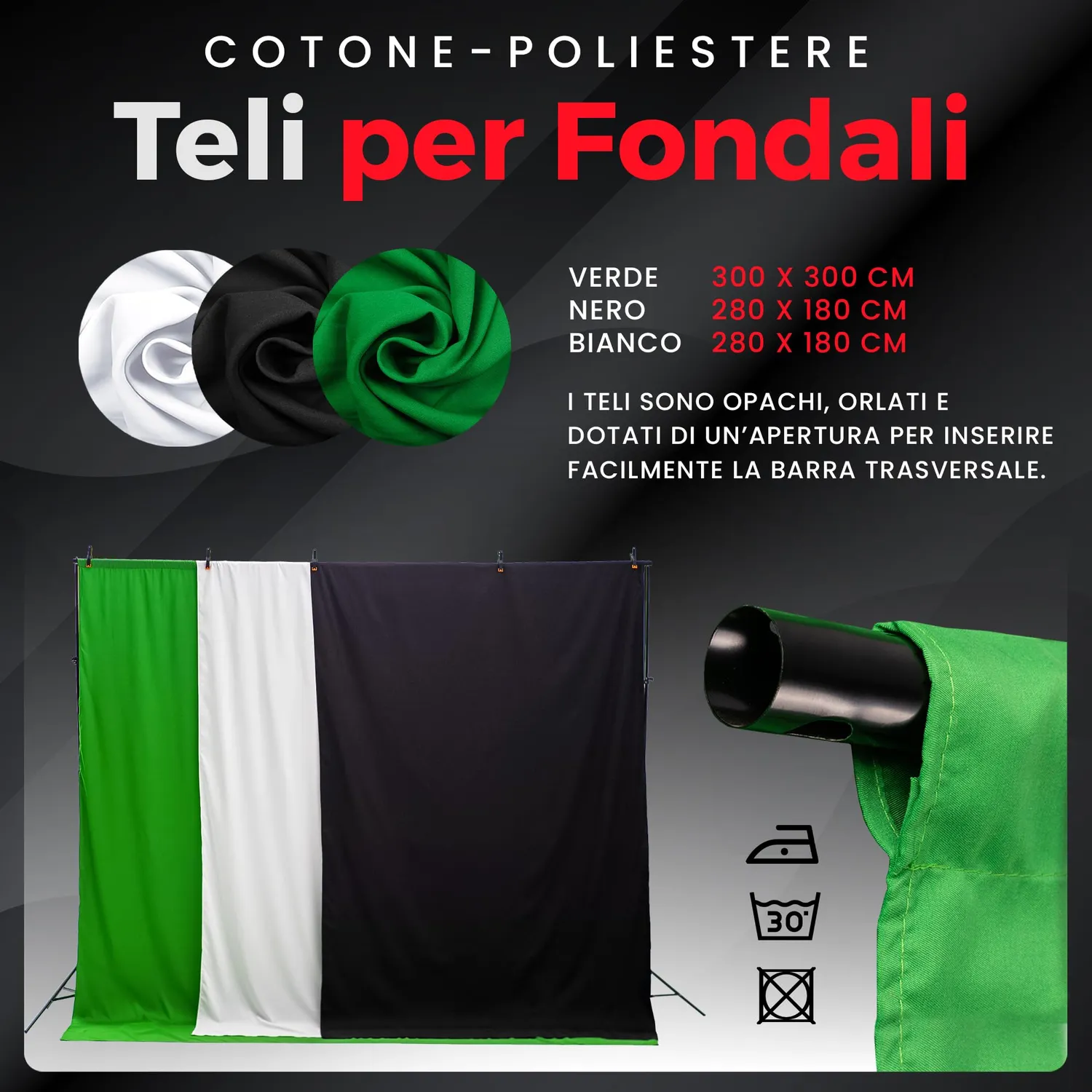 PIXETOOL Set Studio Fotografico XL softbox LED fondali