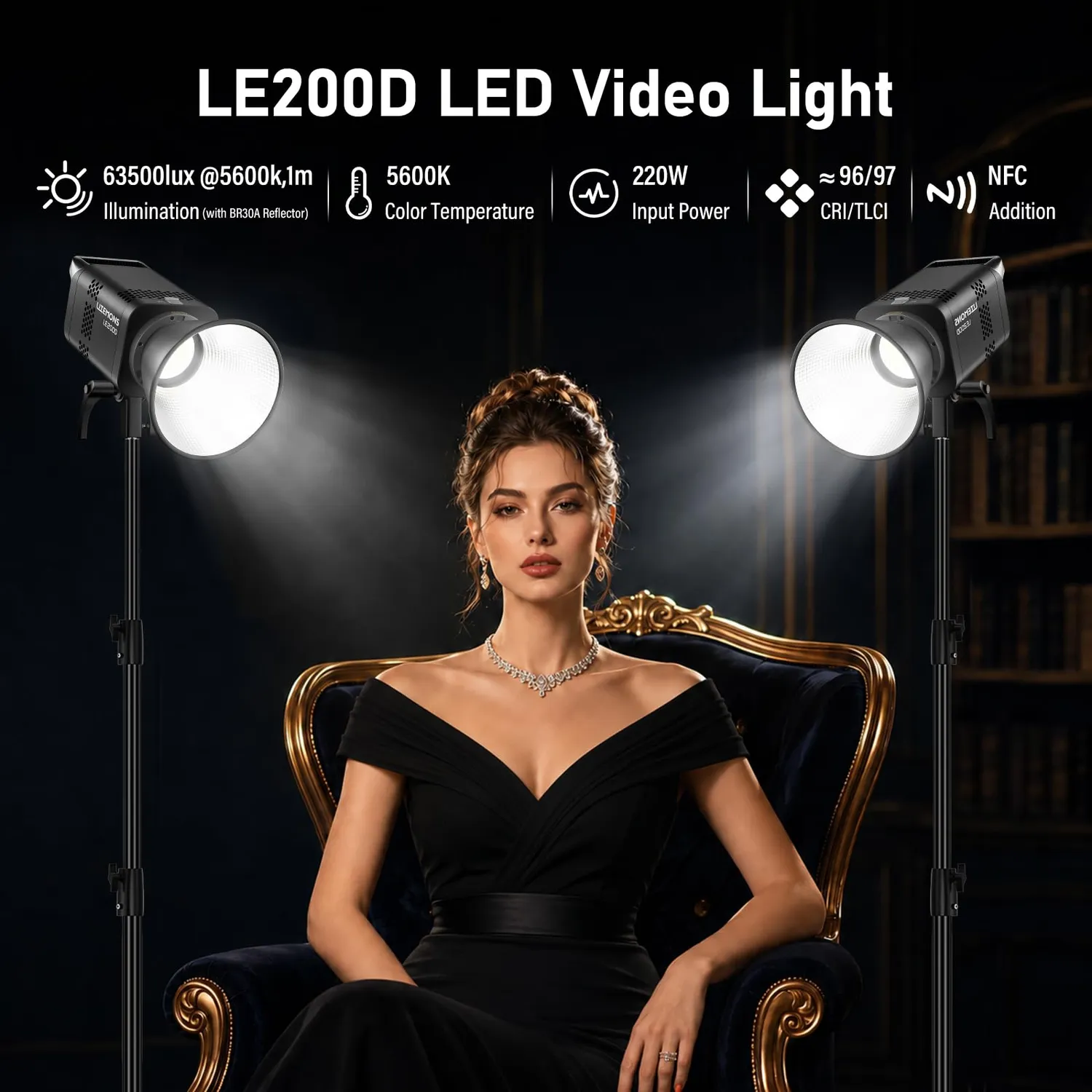 Godox Litemons LE200D luce video LED 2-pack Bowens nero