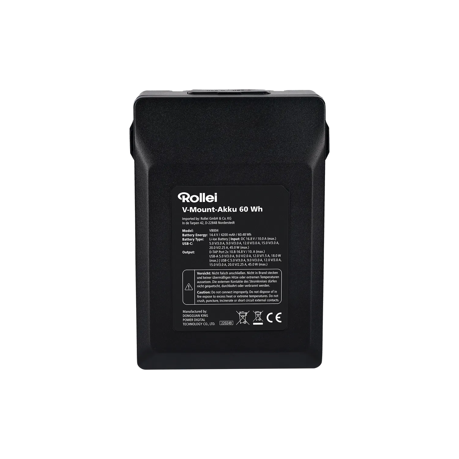 Rollei Batteria V-Mount 60Wh con USB-C D-Tap