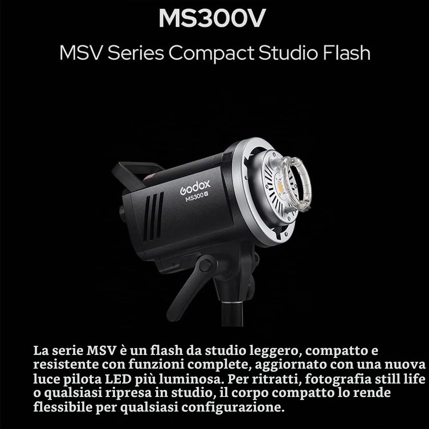 Godox MS300V flash studio 300W Bowens con LED modellante 10W