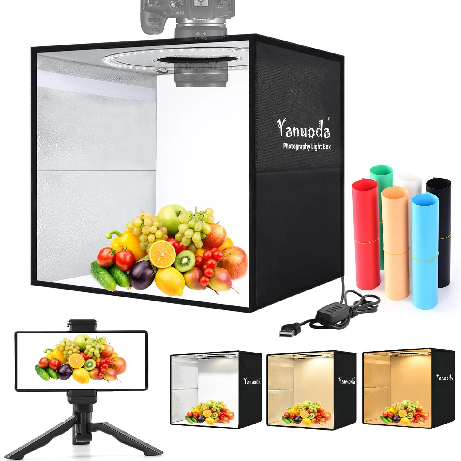 Yanuoda light box fotografica 40x30x40 cm 180 LED dimmerabile