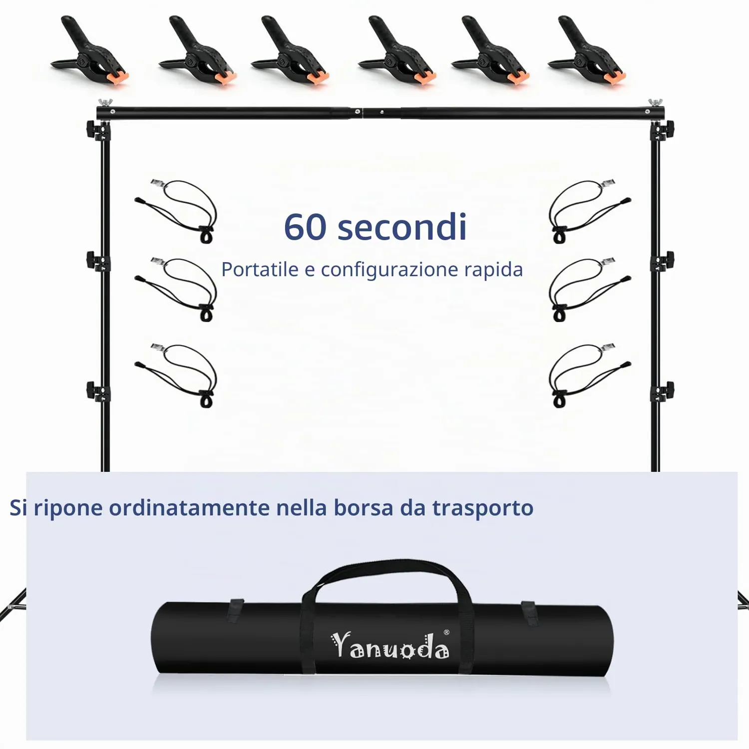 Yanuoda kit supporto sfondo fotografico 2,6x3m