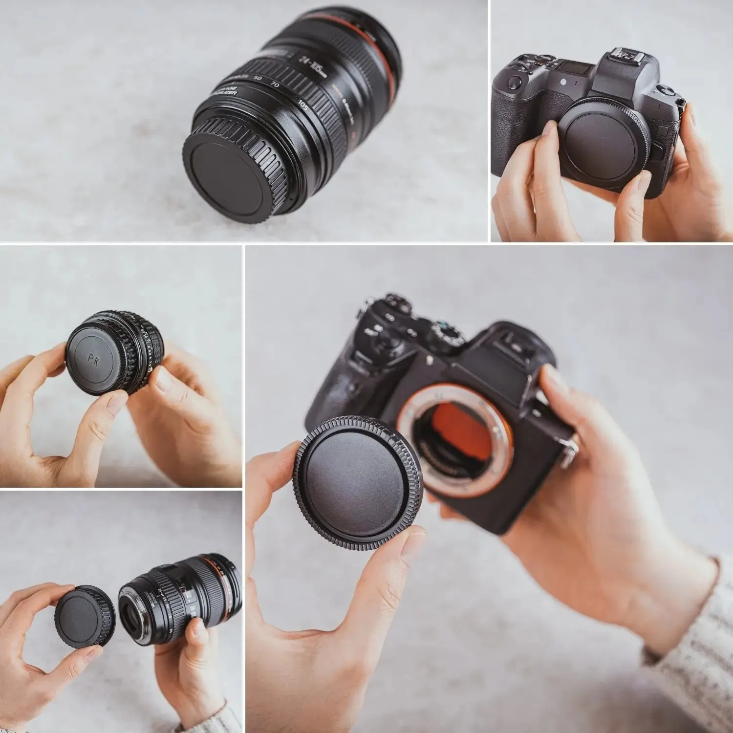 LENS-AID set tappi corpo e obiettivo Sony E plastica