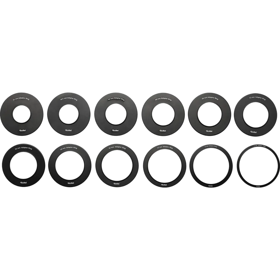 Rollei F:X Pro set anelli adattatori filtri 100mm 12 diametri