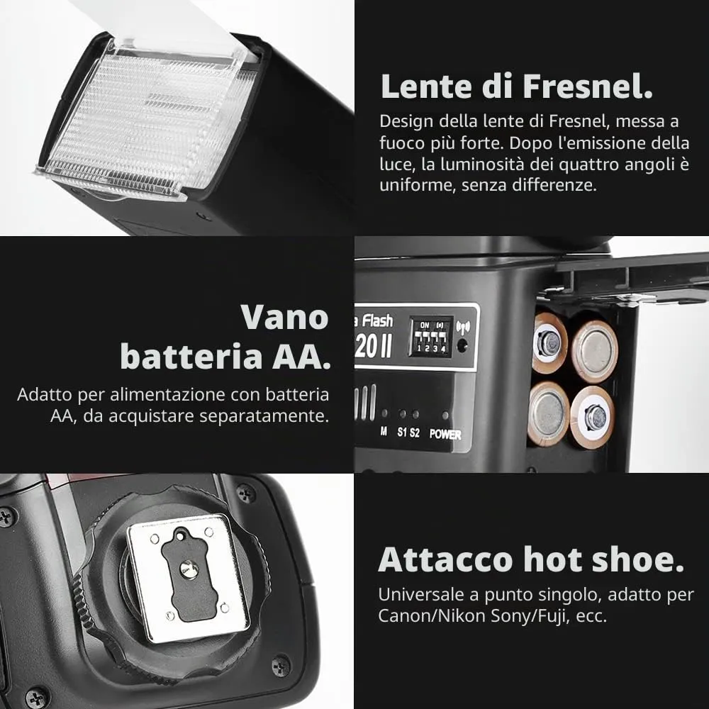 Godox TT520II Flash Speedlite Universale Manuale Slitta