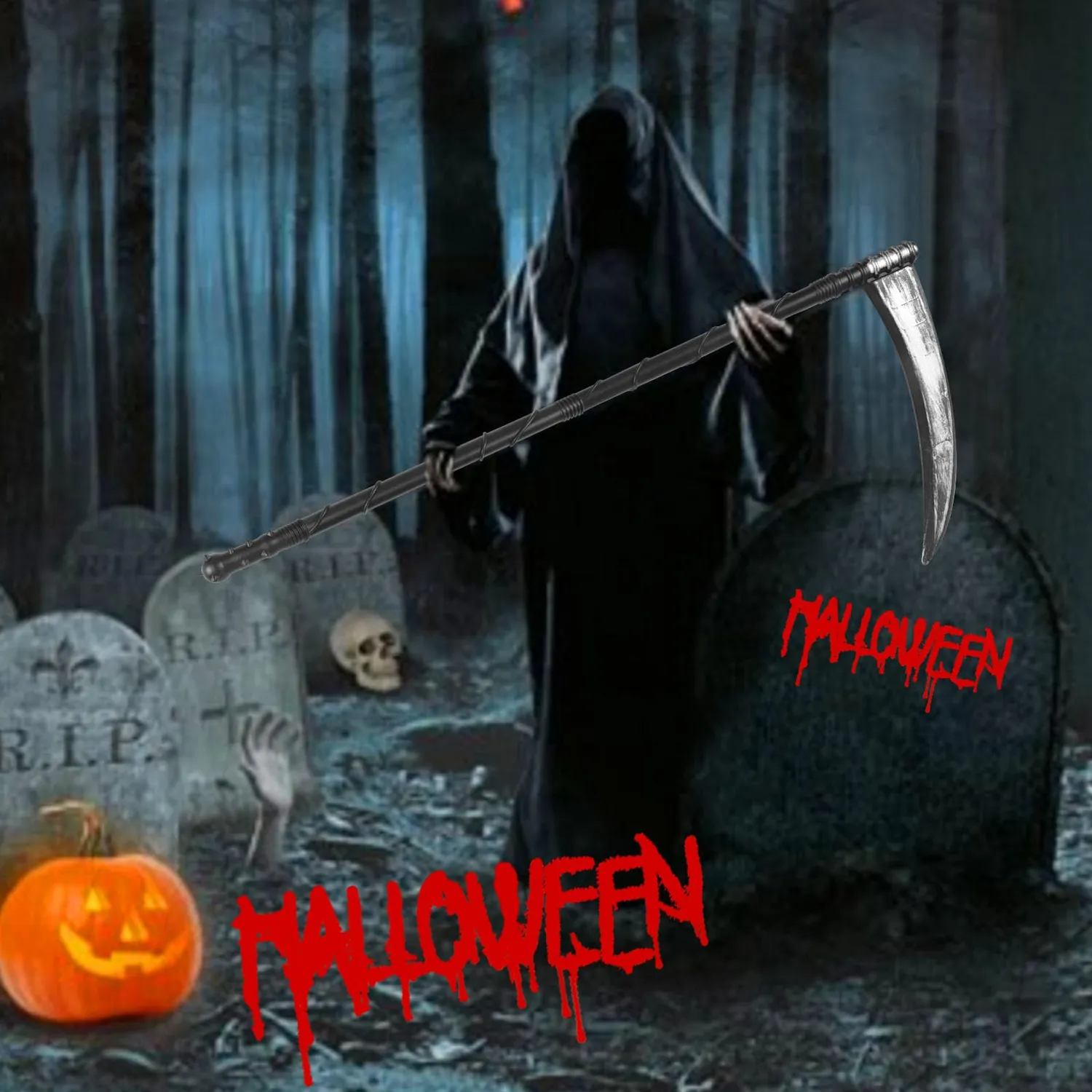 FGen falce Halloween giocattolo smontabile bimbi adulti