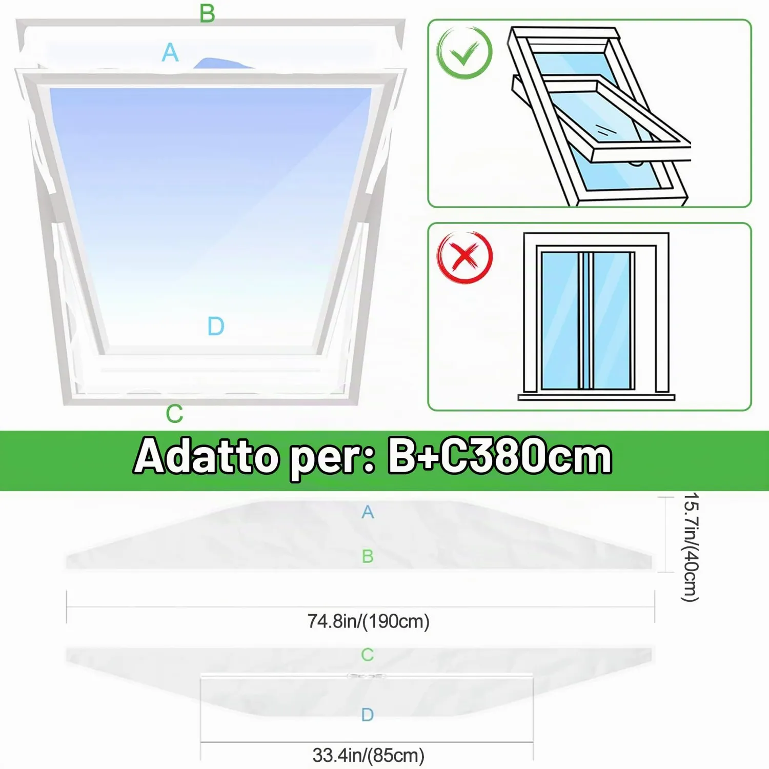 FGen Kit Guarnizione Finestra Condizionatore Portatile 380 cm