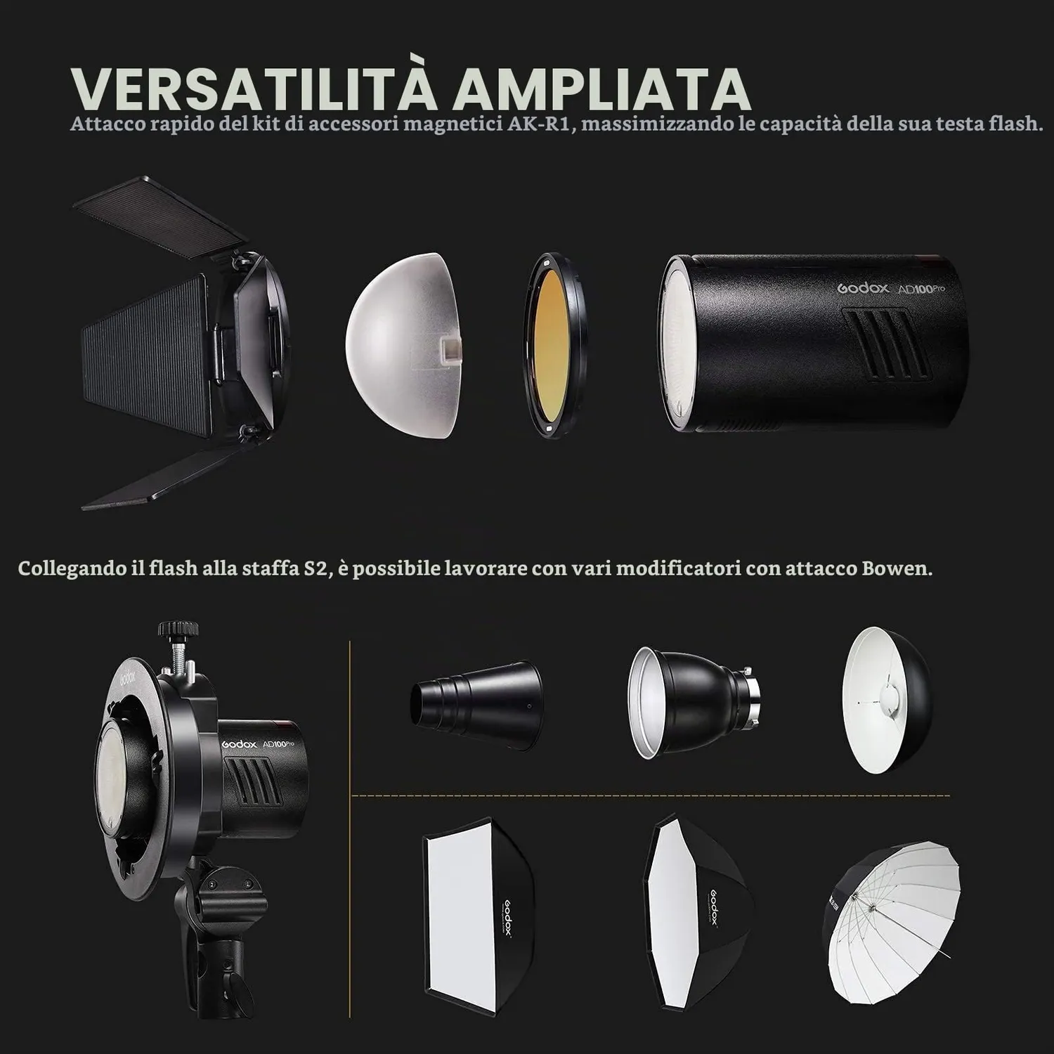 Godox AD100Pro Flash Studio Tascabile 100Ws TTL