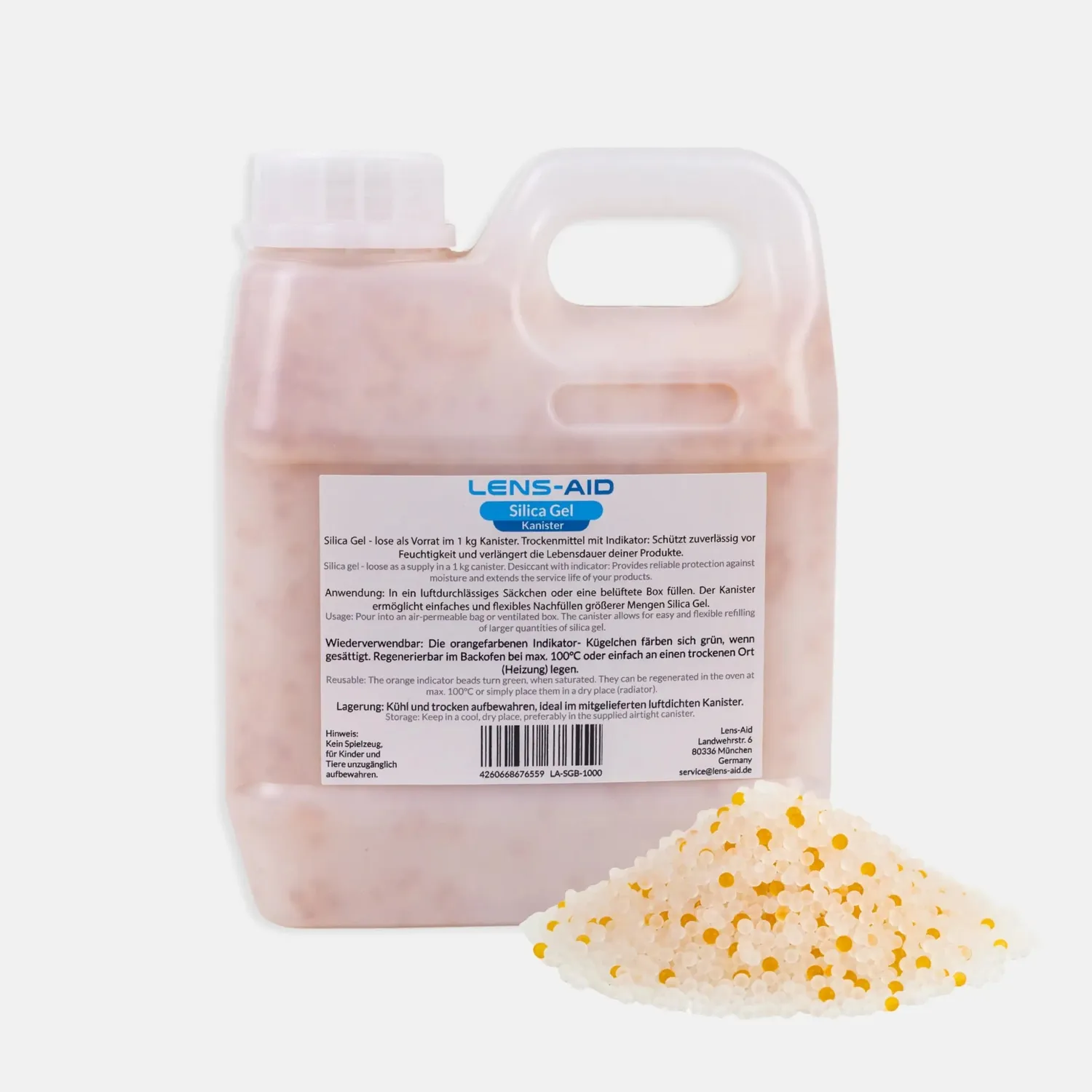 LENS-AID Gel di Silice Rigenerabile 1 kg con Indicatore