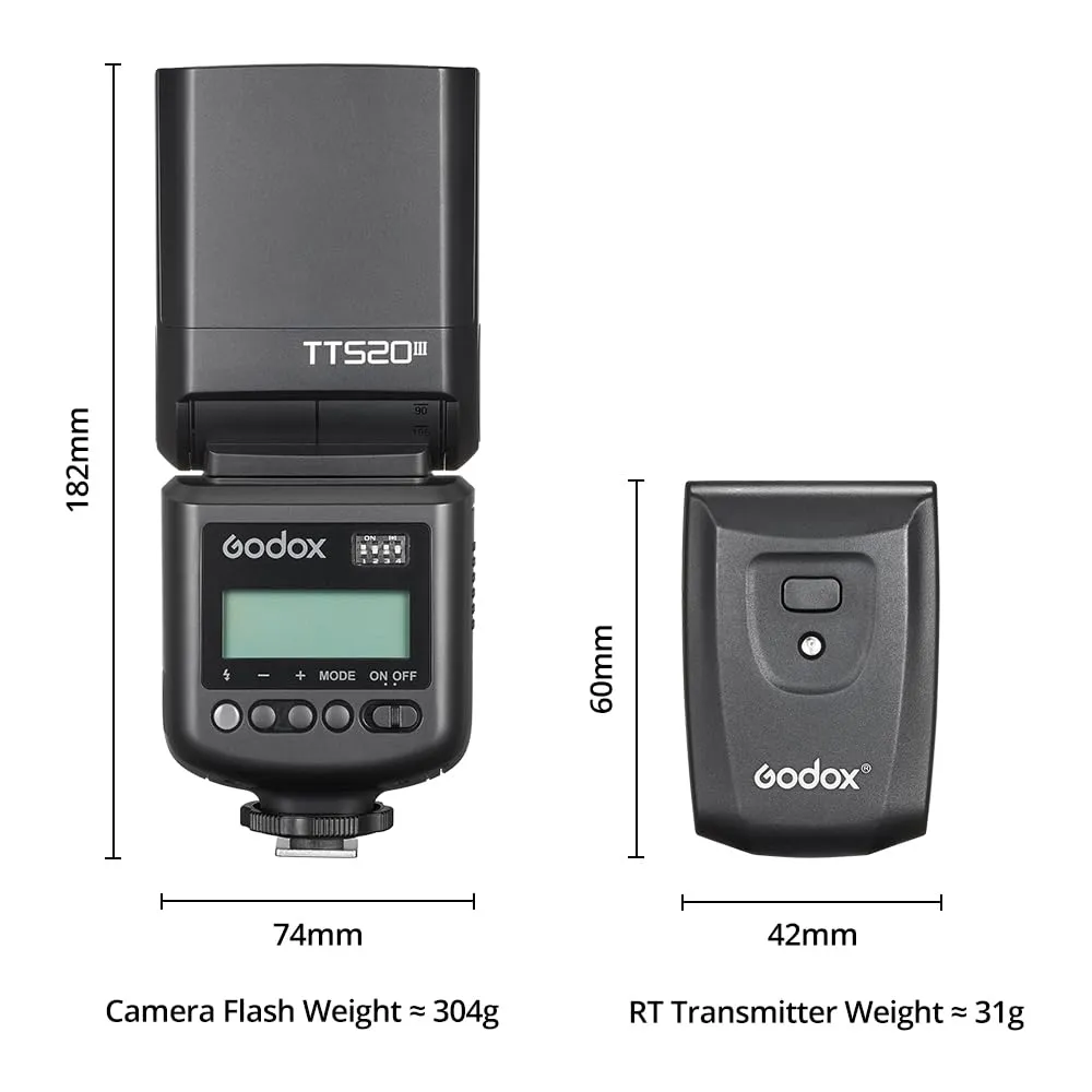 Godox TT520 III flash speedlite universale GN33 wireless