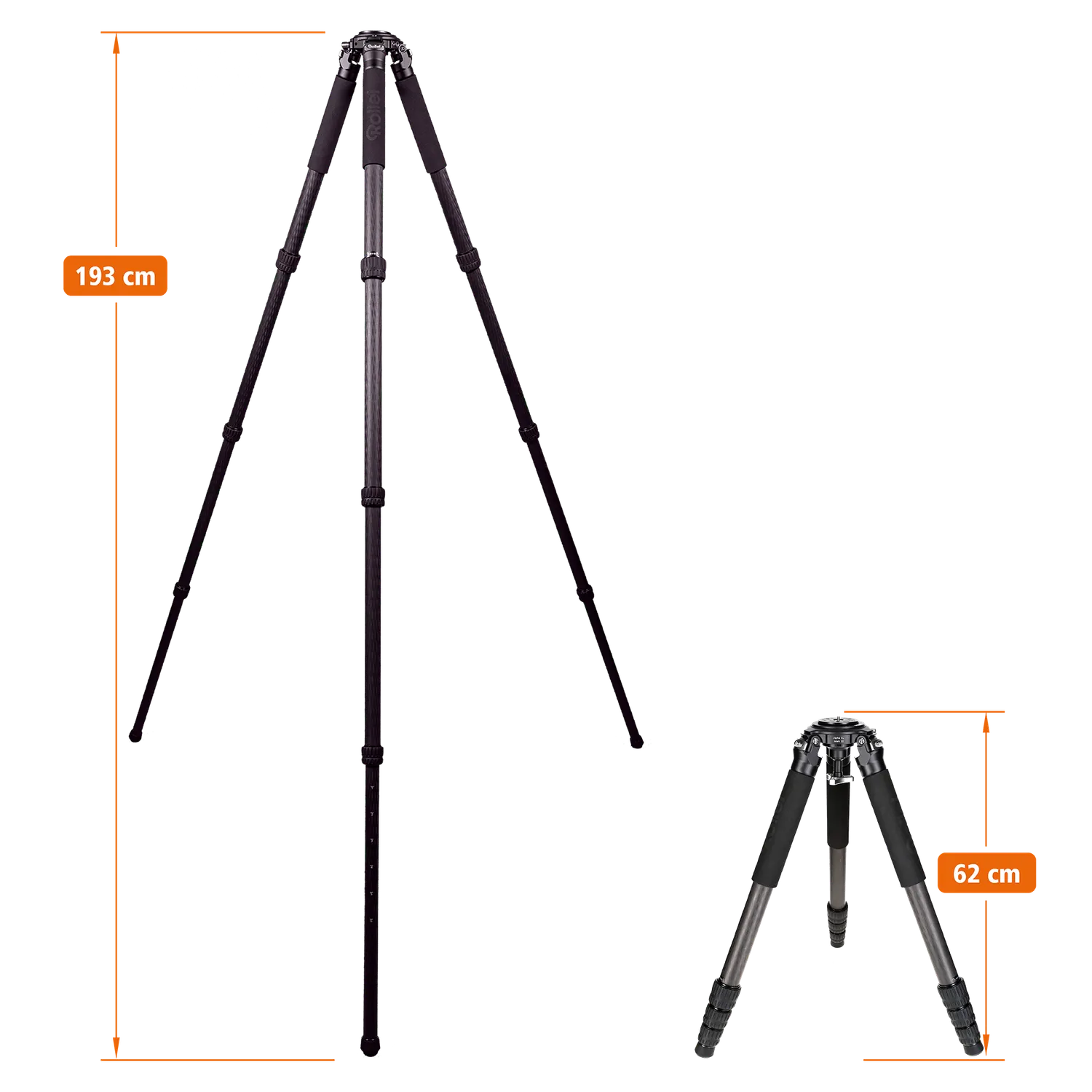 Rollei Rock Solid Alpha XL Mark III treppiede carbonio 193 cm 40 kg