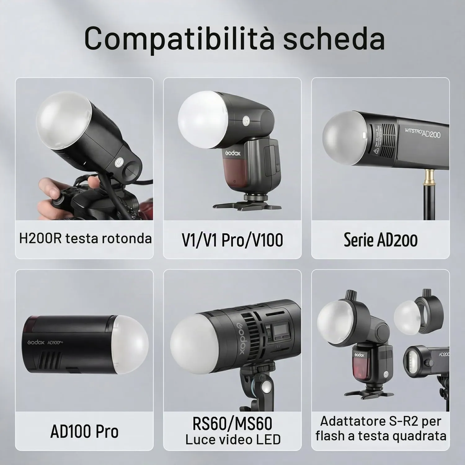 Godox AK-R11 Diffusore a Cupola per Flash V1 180°