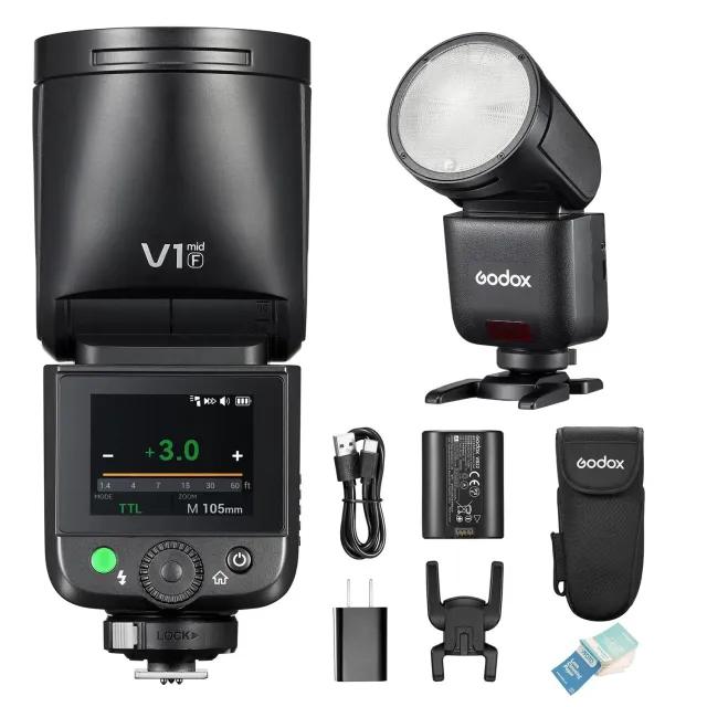 Godox V1mid-F flash speedlite TTL Fuji testa rotonda