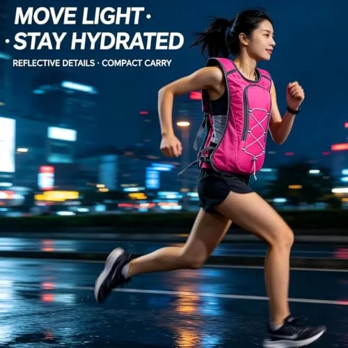 FGen Zaino Bici L rosa leggero nylon idratazione
