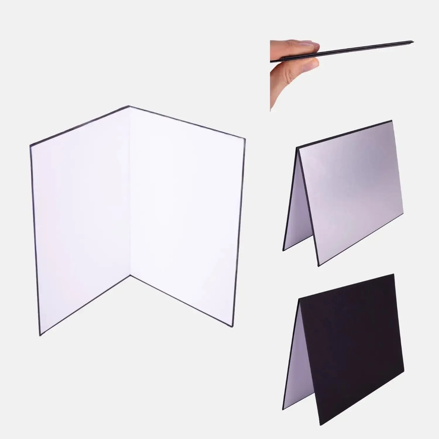 Lens-Aid V-Flat riflettore pieghevole A4 bianco nero silver