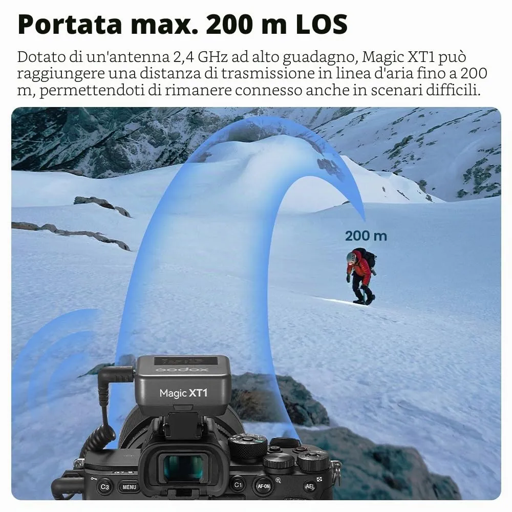 Godox Magic XT1 Microfono Wireless 2TX+RX Touch