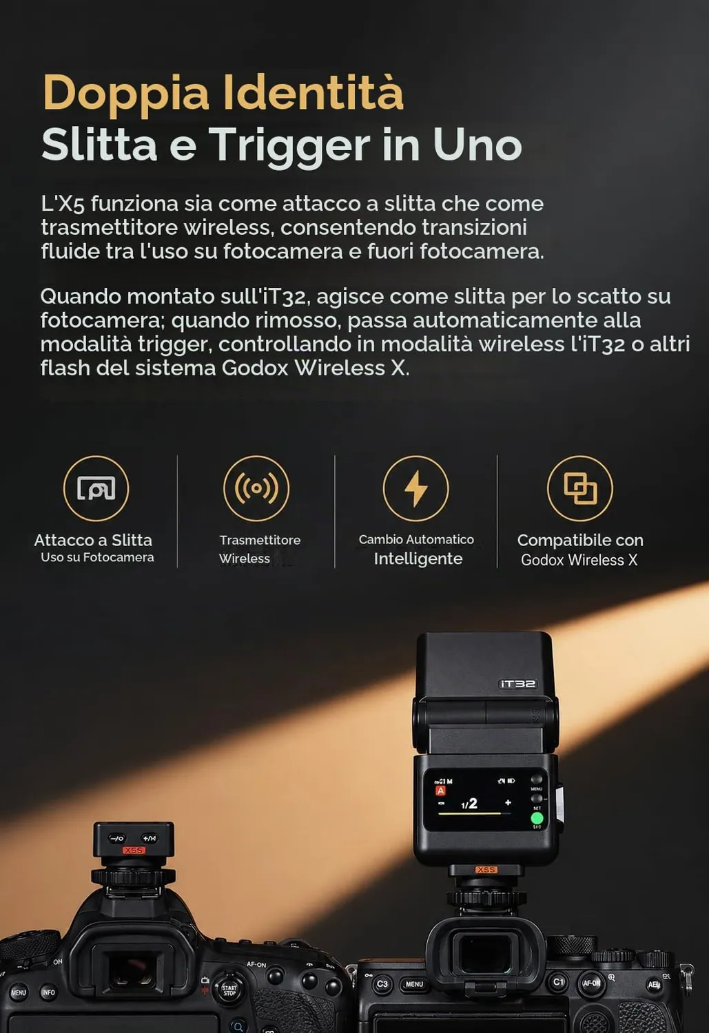 Godox iT32 Flash TTL per Sony con Trigger X5-S