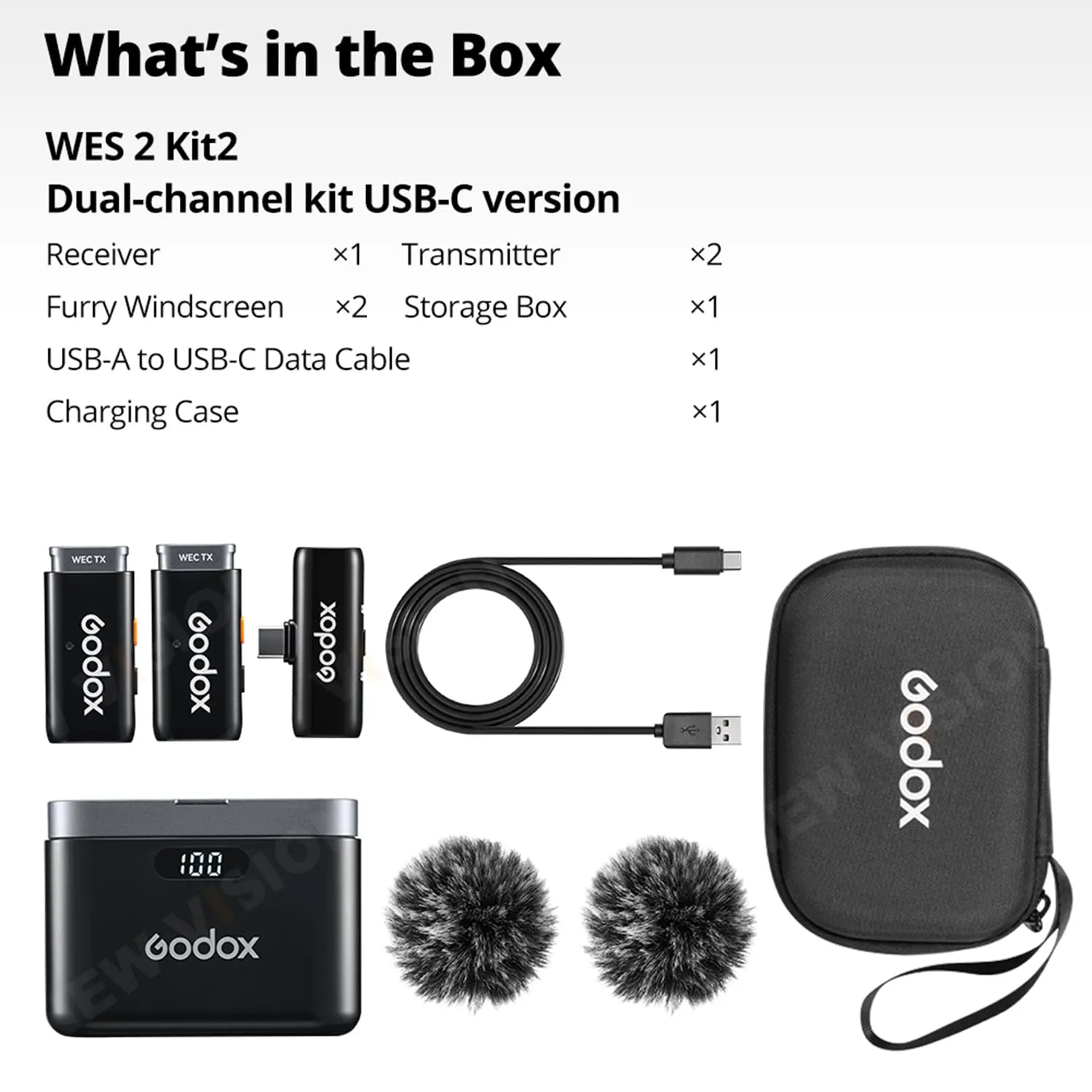 Godox WES2 Kit2 microfono lavalier wireless 2TX iPhone