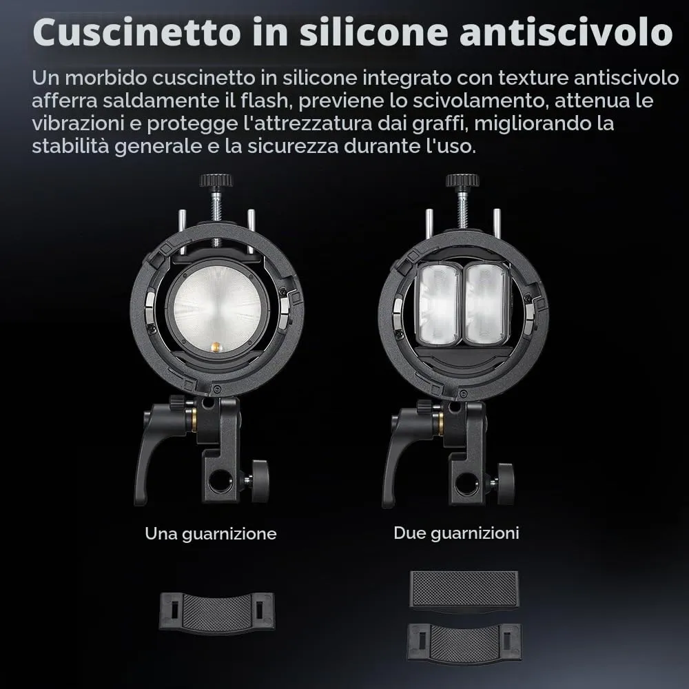 Godox S3 staffa flash attacco Bowens con foro ombrello