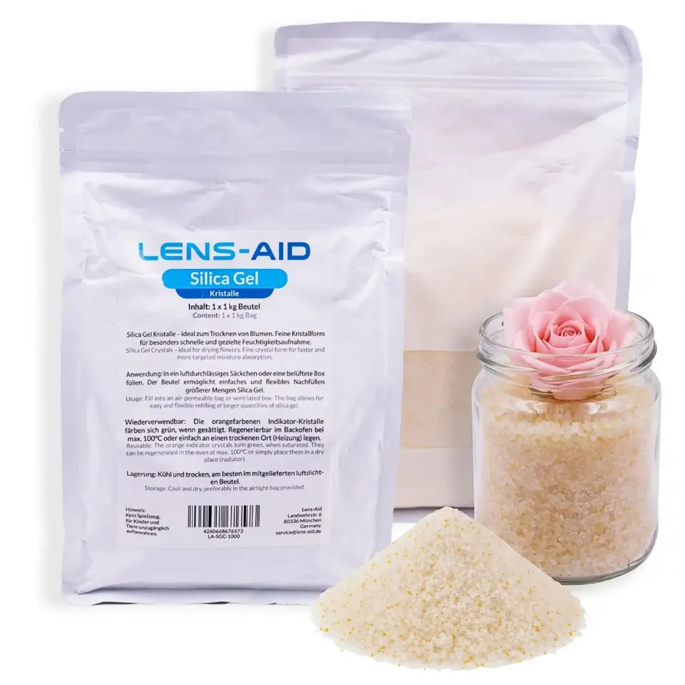 LENS-AID Gel di Silice per Fiori 1000g con Indicatore