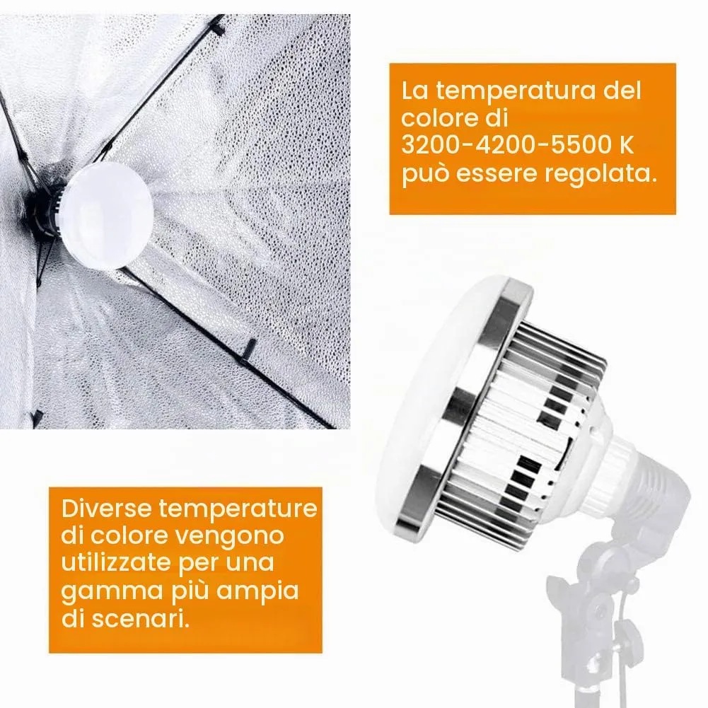 FGen Lampada LED 85W Studio 2 Pezzi E27 Dimmerabile 3 Colori