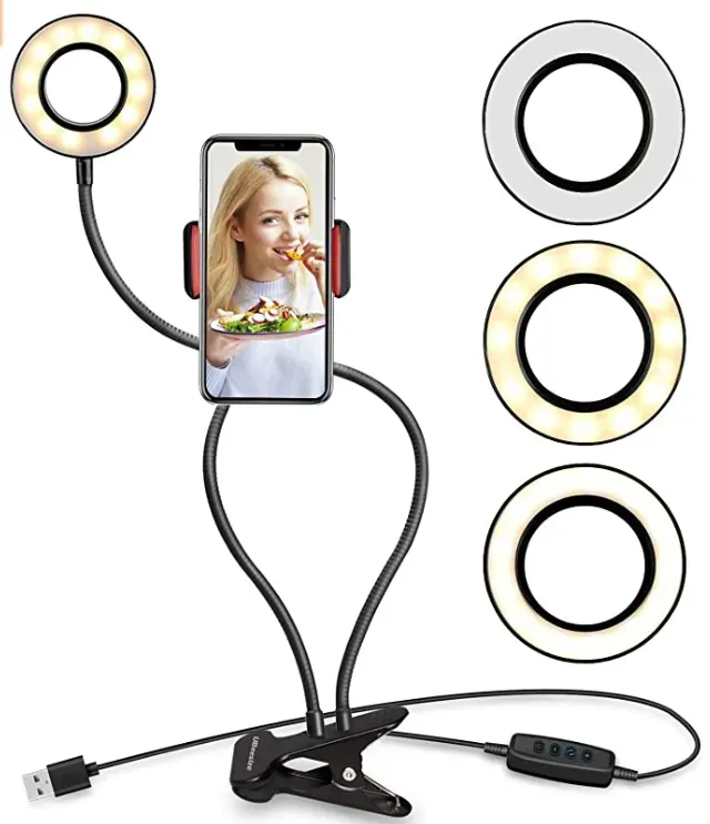 UBeesize selfie ring light clip 3 colori
