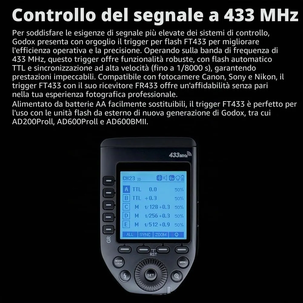 Godox FT433-C Trigger Flash Canon 433MHz TTL