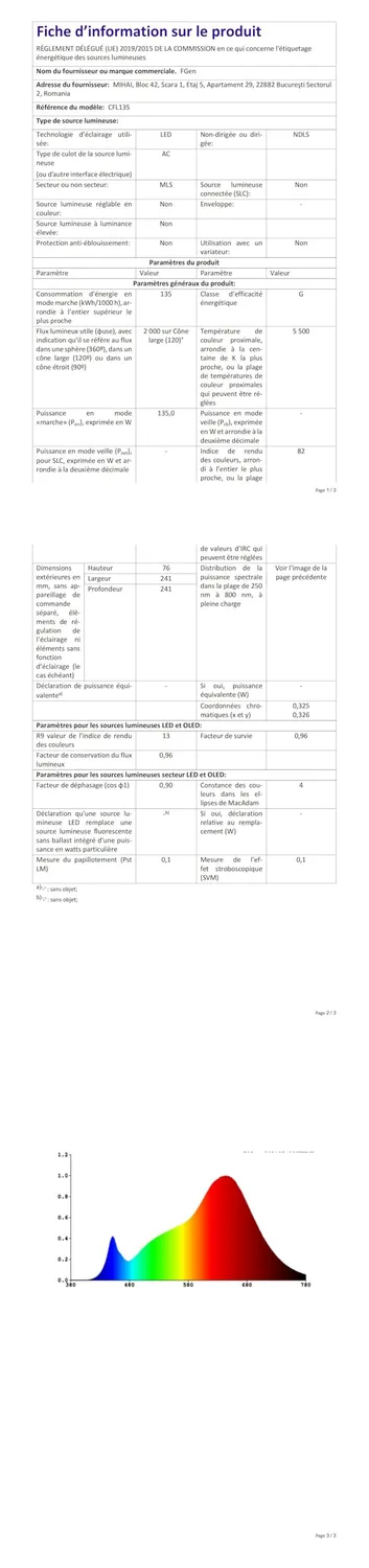 FGen CFL 135W lampadine studio E27 5500K 2 pezzi luce continua