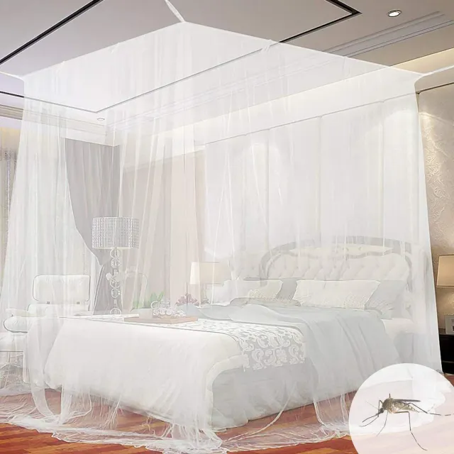 FGen Zanzariera Letto Quadrata Bianca 200x200x180 cm