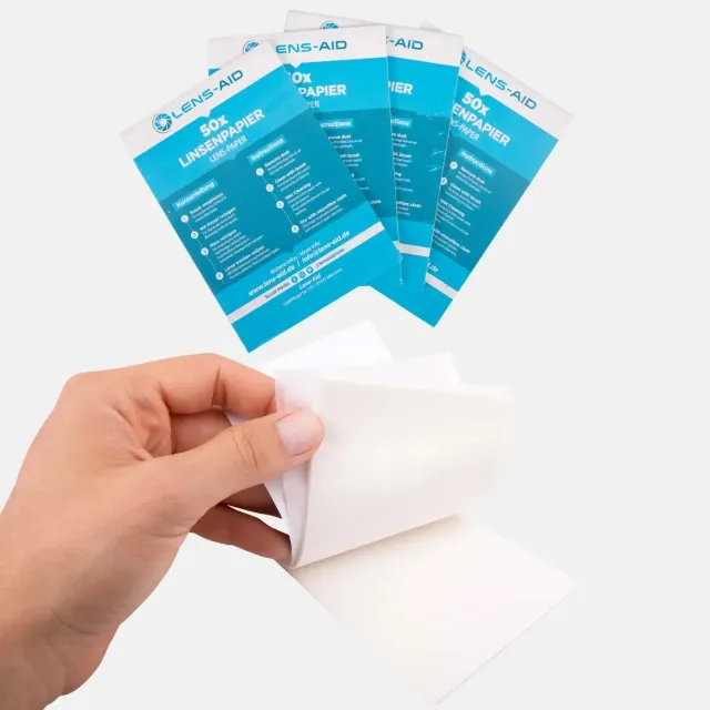 LENS-AID carta pulizia lenti 200 fogli resistente