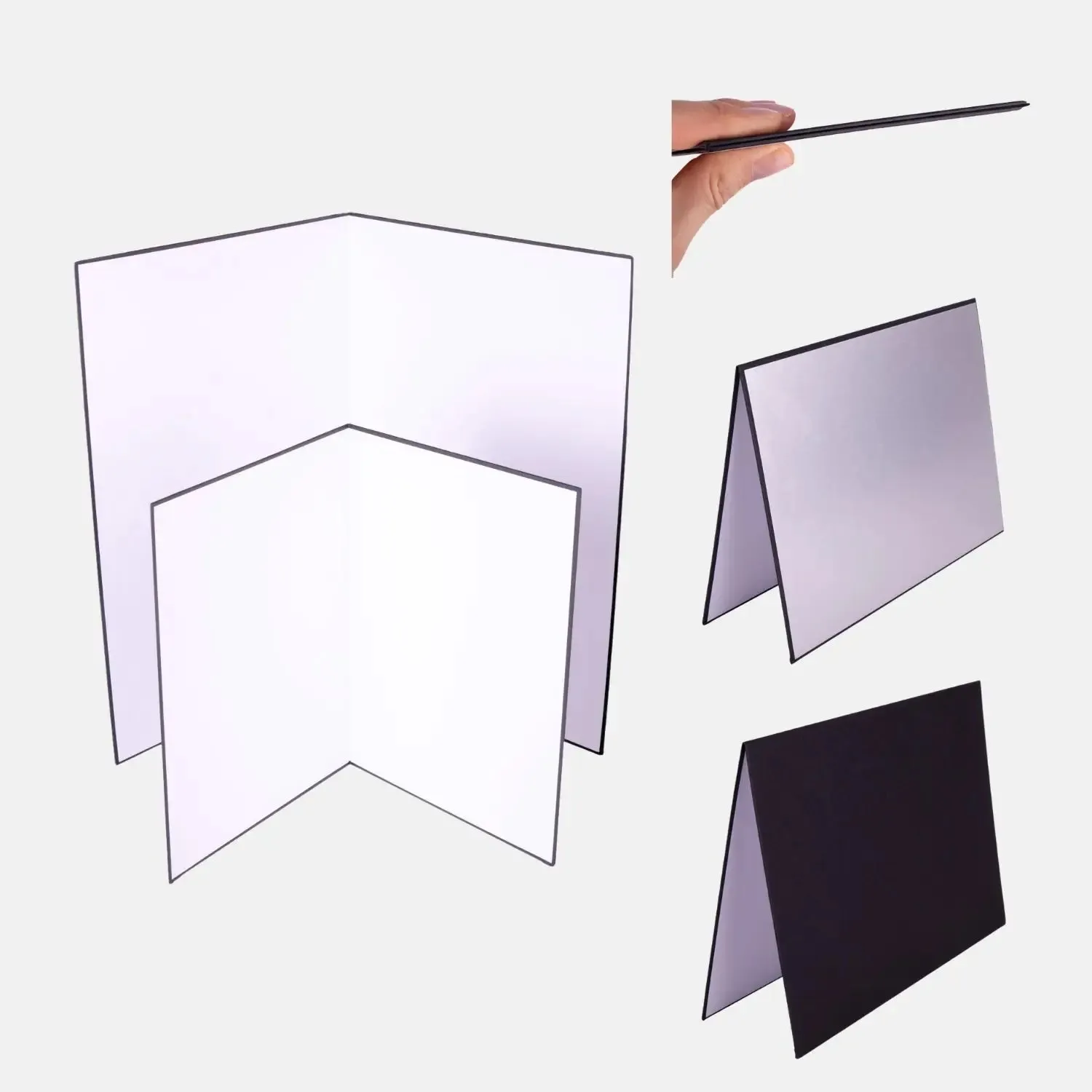 Lens-Aid V-Flat riflettore pieghevole A4 bianco nero silver