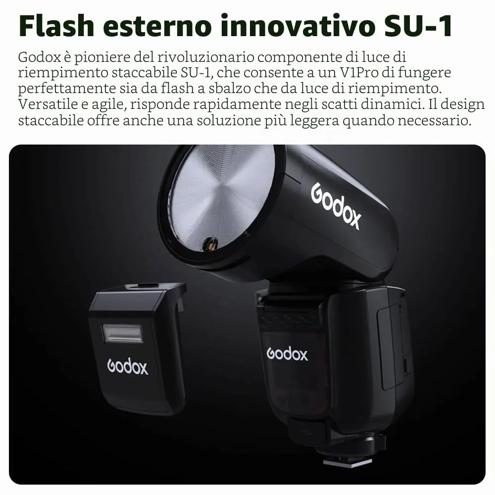 Godox V1Pro C flash testa rotonda per Canon 76Ws