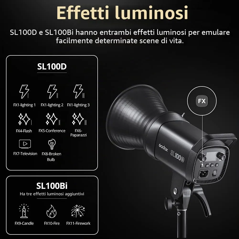 Godox SL100Bi luce continua LED 100W singola Bowens