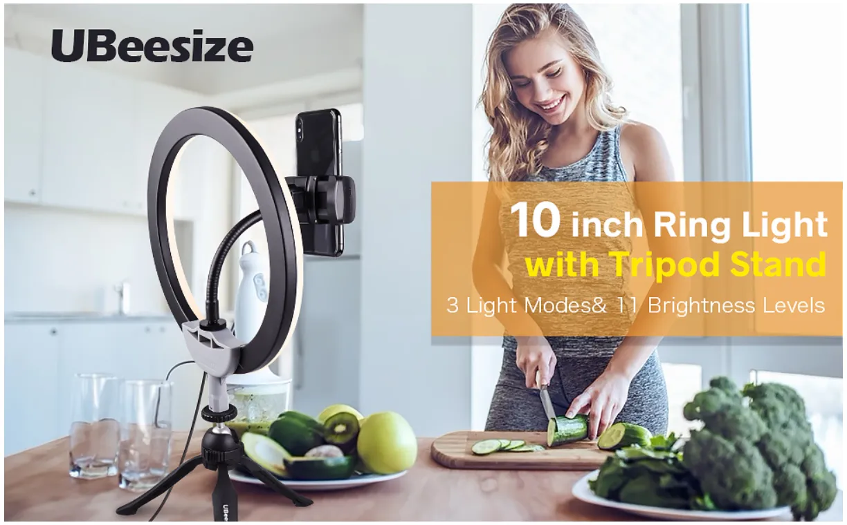 UBeesize 10 ring light treppiede 3 colori