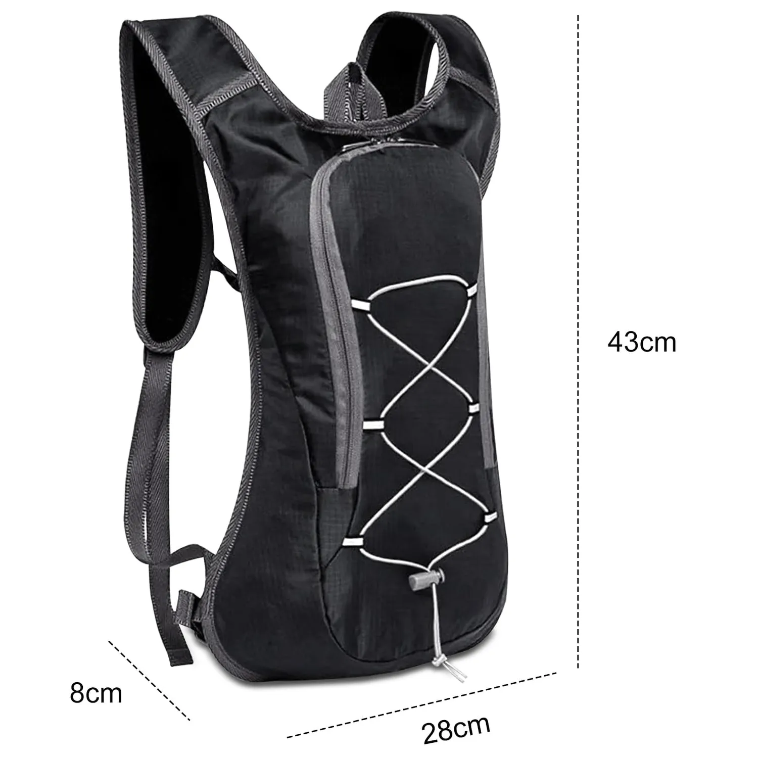 FGen Zaino Ultraleggero MTB Trekking Nero 43x28x8 cm