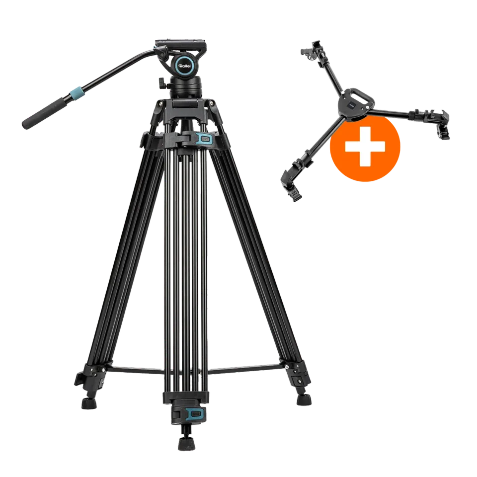 Rollei V9i treppiede video bundle con carrello 8 kg fluido