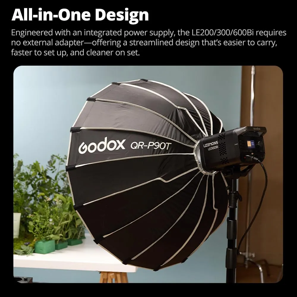 Godox LE300Bi luce continua LED 320W Bowens nera