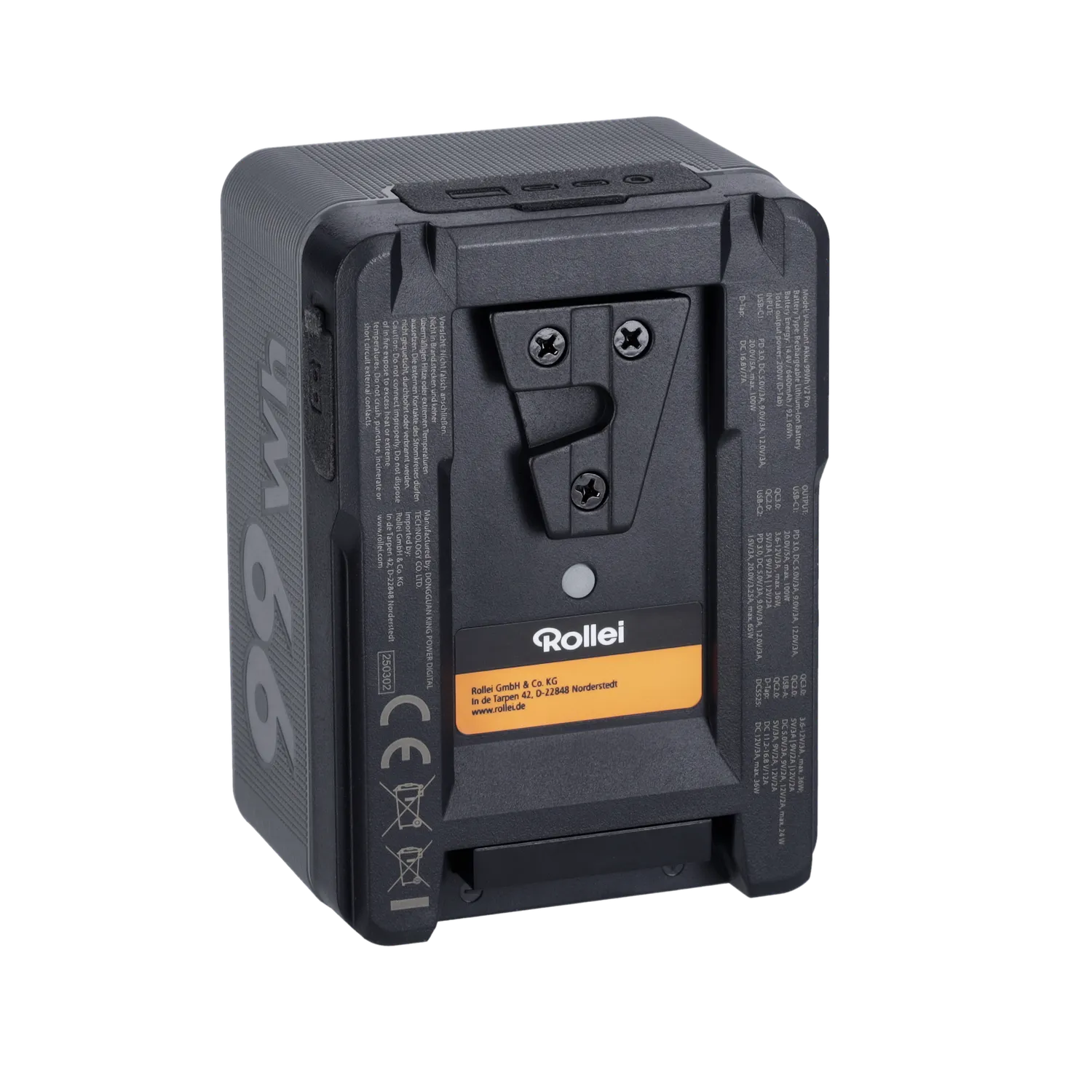 Rollei V-Mount V2 Pro batteria videocamera 99Wh