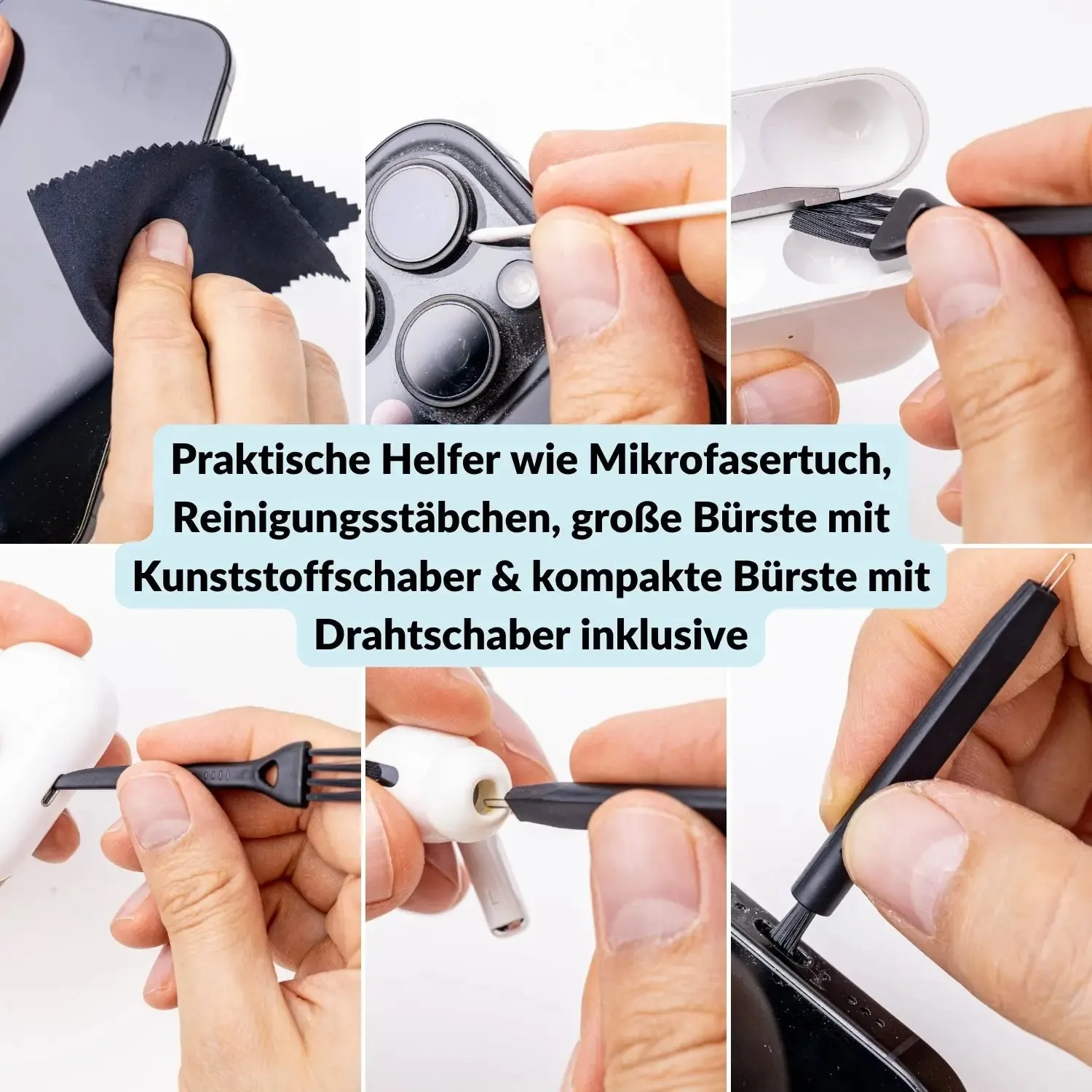 Lens-Aid kit pulizia smartphone 5 in 1 pasta USB-C