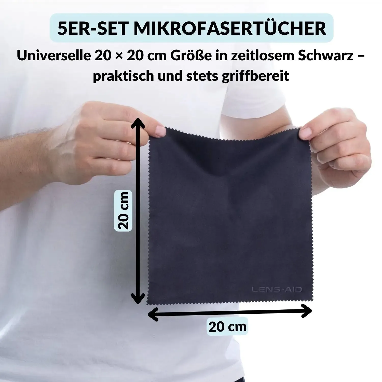 Lens-Aid set 5 panni microfibra 20x20 cm fantasia
