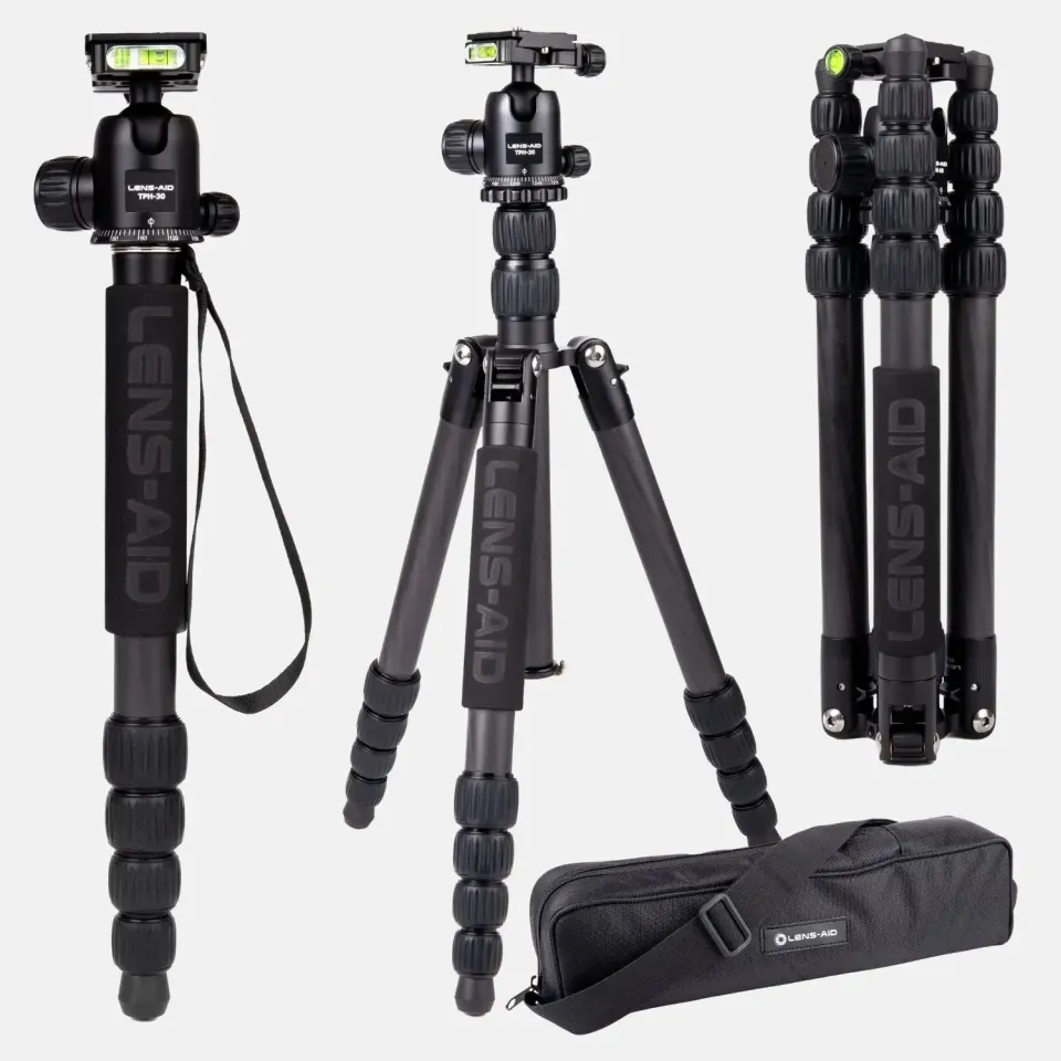 LENS-AID Treppiede Carbonio 160cm 8kg 4-in-1 Compatto