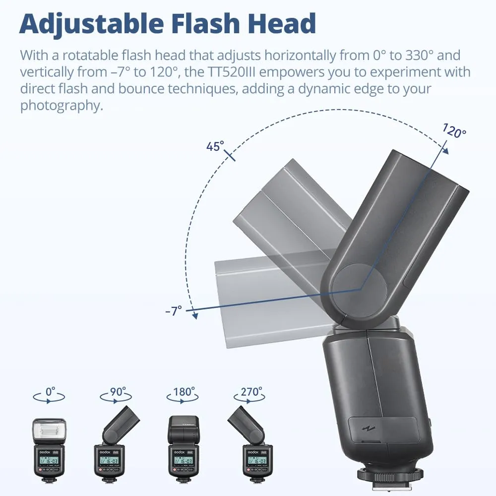 Godox TT520 III flash speedlite universale GN33 wireless