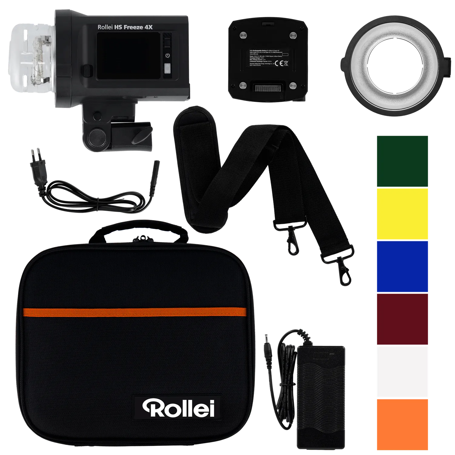 Rollei HS Freeze 4X flash studio 400Ws batteria bi-color