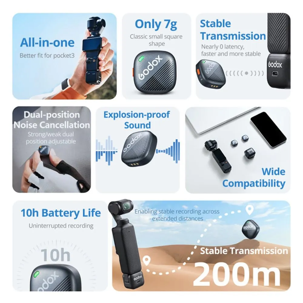 Godox Cube-OP3 microfono wireless lavalier per Pocket 3